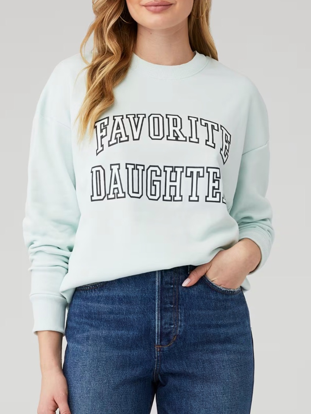 Favorite Daughter Crewneck Sweatshirt - RARE COLOR Seafoam